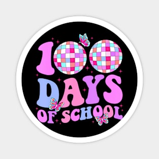 Happy 100Th Day Of School Teacher Groovy Disco Ball 100 Days Magnet